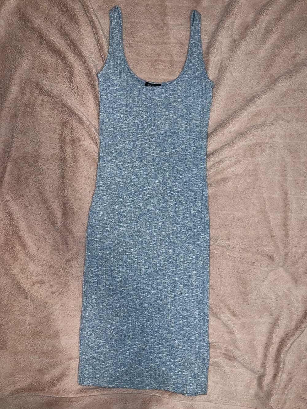 Cotton On Heather Blue Sleeveless Midi Bodycon Dress